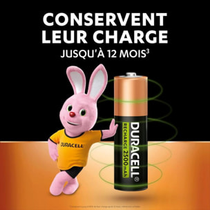 Pile rechargeable DURACELL AA/LR6 ULTRA POWER 2500 mAh, x4