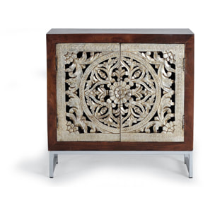Cómoda de Madera de Mango 80 Cm Estilo Clásico Rústico