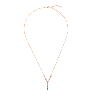 Collana a Cravatta con Elementi Tondi e a Marquise e Cubic Zirconia Colorate