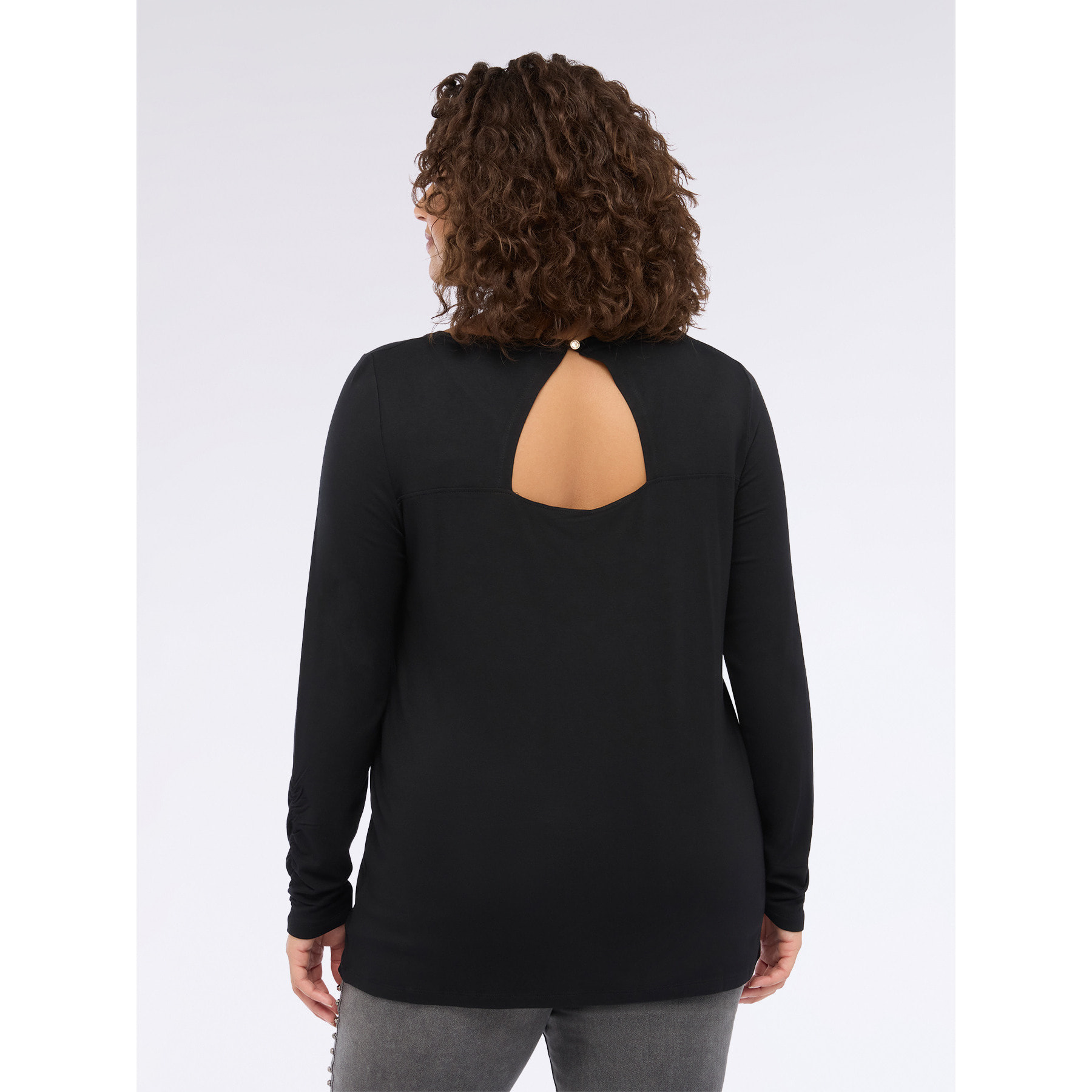 Fiorella Rubino - T-shirt in jersey con scritta in strass - Nero