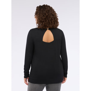 Fiorella Rubino - T-shirt in jersey con scritta in strass - Nero