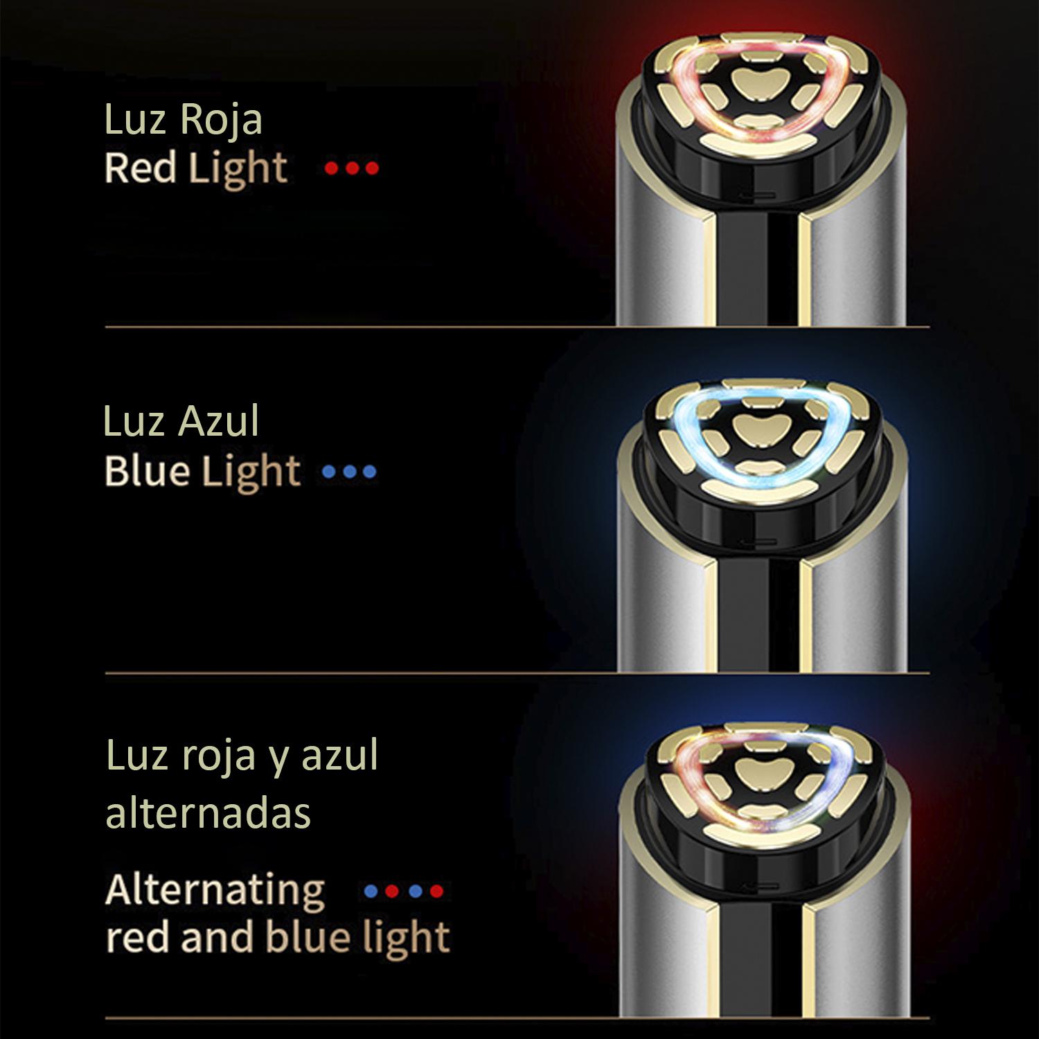 Elettroporazione ultrapulsata, onde RF, microvibrazione, luce rossa/blu e strumento di bellezza facciale EMS