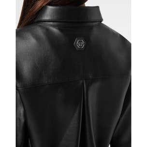 PHILIPP PLEIN Camisa de cuero SIGNATURE