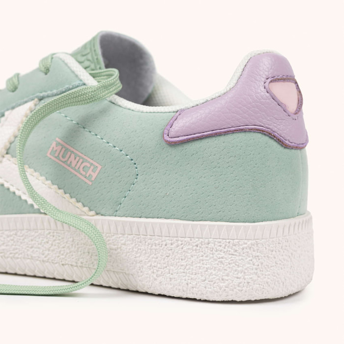 Zapatillas Infantiles Verde Agua con Cordones y Detalles Lila MUNICH MINI BARRU 17