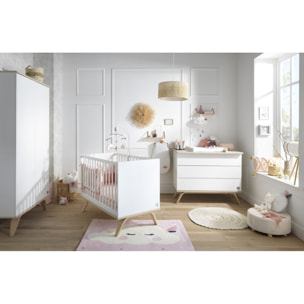 Armoire enfant 2 portes 209x102x56cm en bois blanc