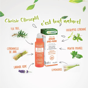 OLIOSEPTIL - Roll'On Apaisant Après-Piqûre - Huiles essentielles pures & naturelles - Aide à apaiser les démangeaisons - Roll'on 5ml