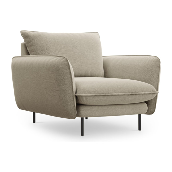 Fauteuil "Vienna" en tissu structurel beige