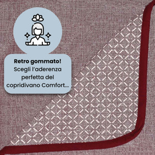 COPRIDIVANO PENISOLA SINISTRA COMFORT, Antiscivolo, Cotone+Microfibra+Fibre Varie, Made in Italy - BORDEAUX