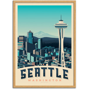 Affiche - Seattle - Olahoop Travel Posters