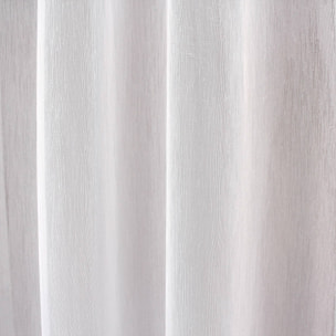 Voilage uni en polyester sablé - Blanc