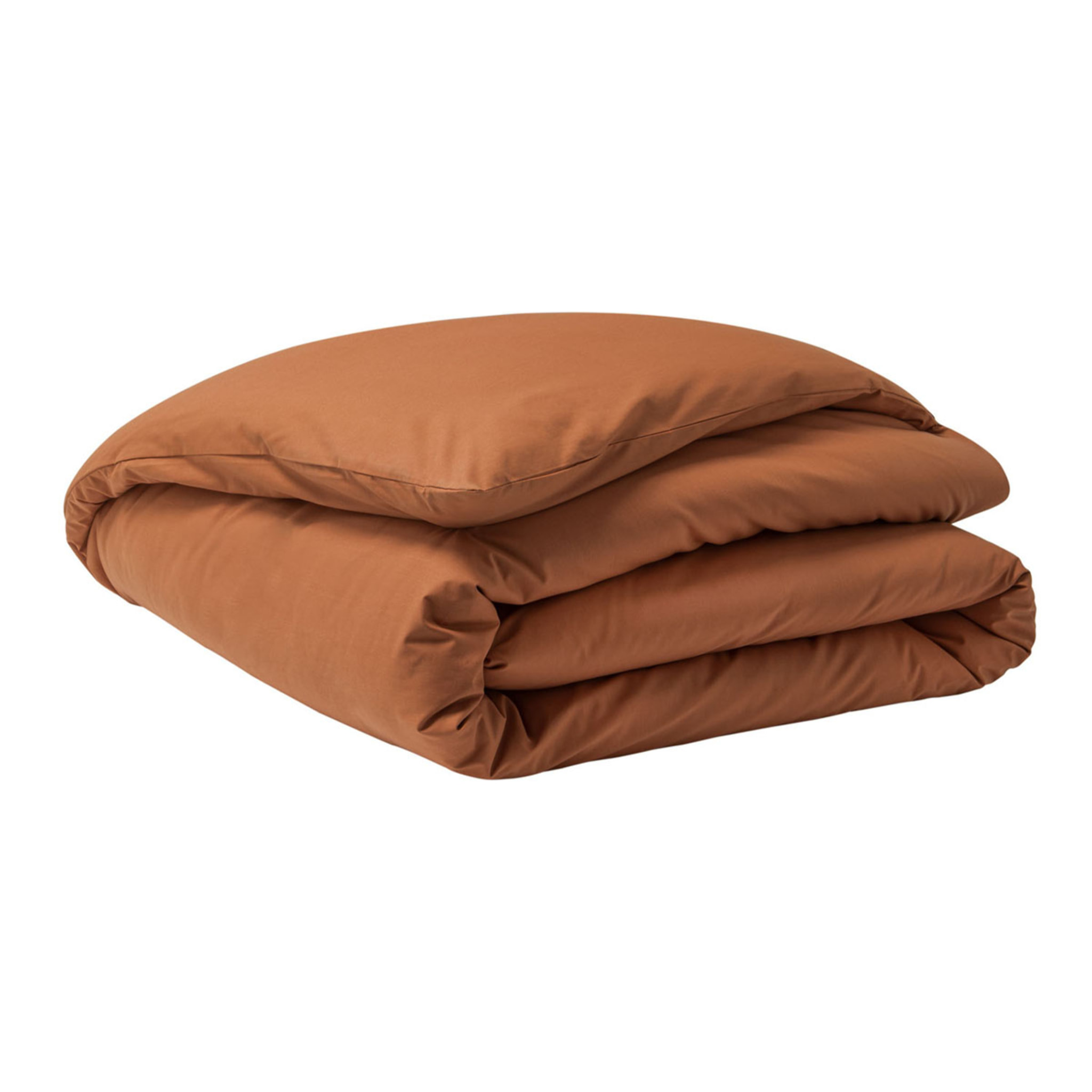 Housse de couette unie en percale de coton, PREMIÈRE, Orange