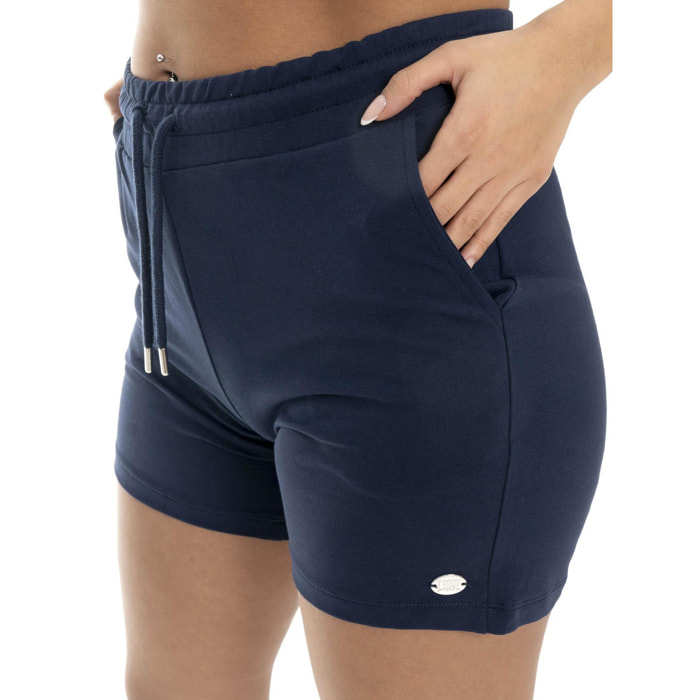 Pantalón corto de mujer Leone Basic de algodón elástico