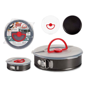 DAM STAMPO LUCCHETTO TONDO IN FERRO CON COPERCHIO 27x27x7 Cm. Colore nero