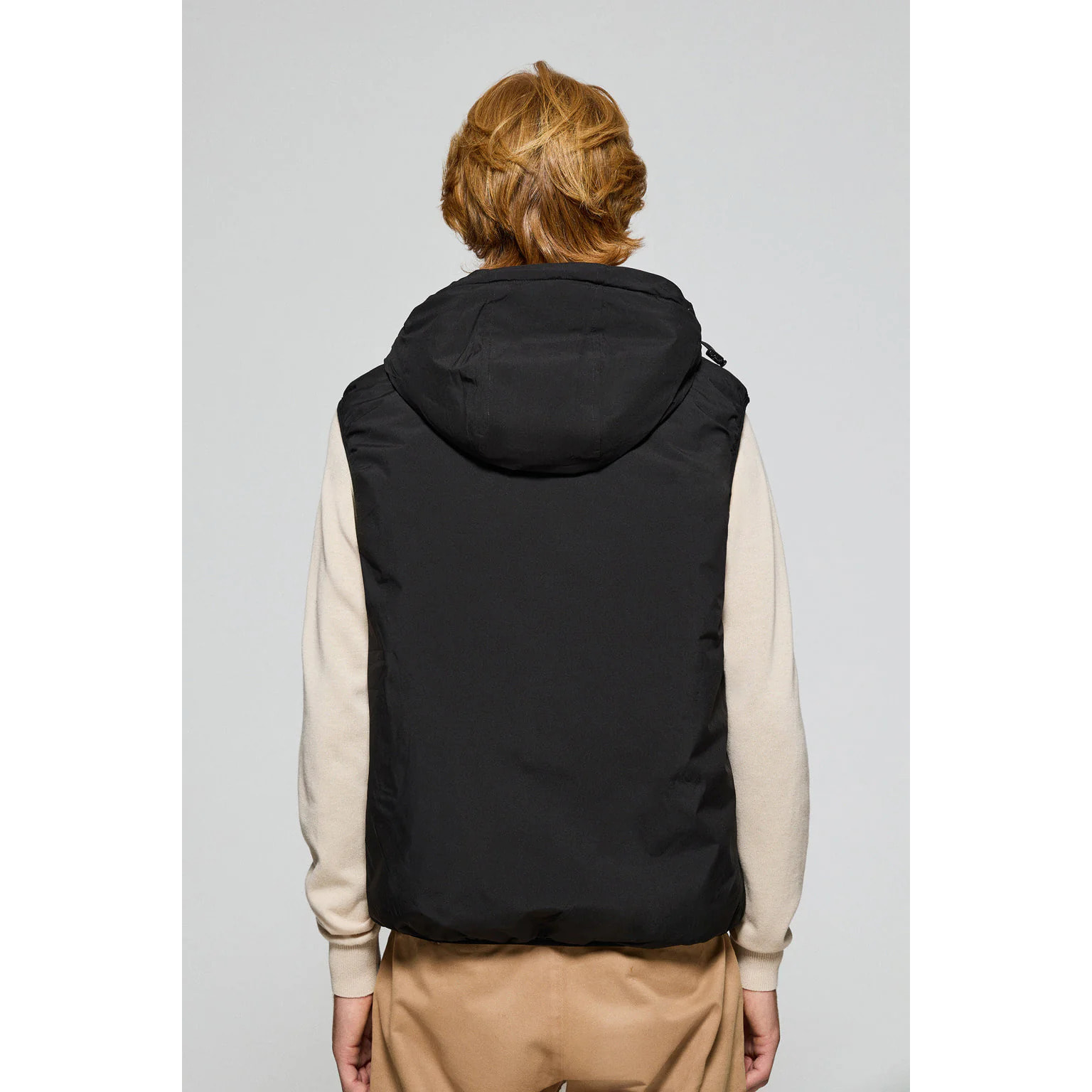 Gilet nero leggero con cappuccio fisso e particolari Polo Club
