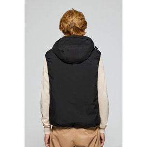 Gilet nero leggero con cappuccio fisso e particolari Polo Club