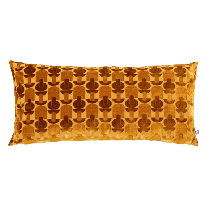 Coussin "Luna" jacquard velours ocre 35x75cm
