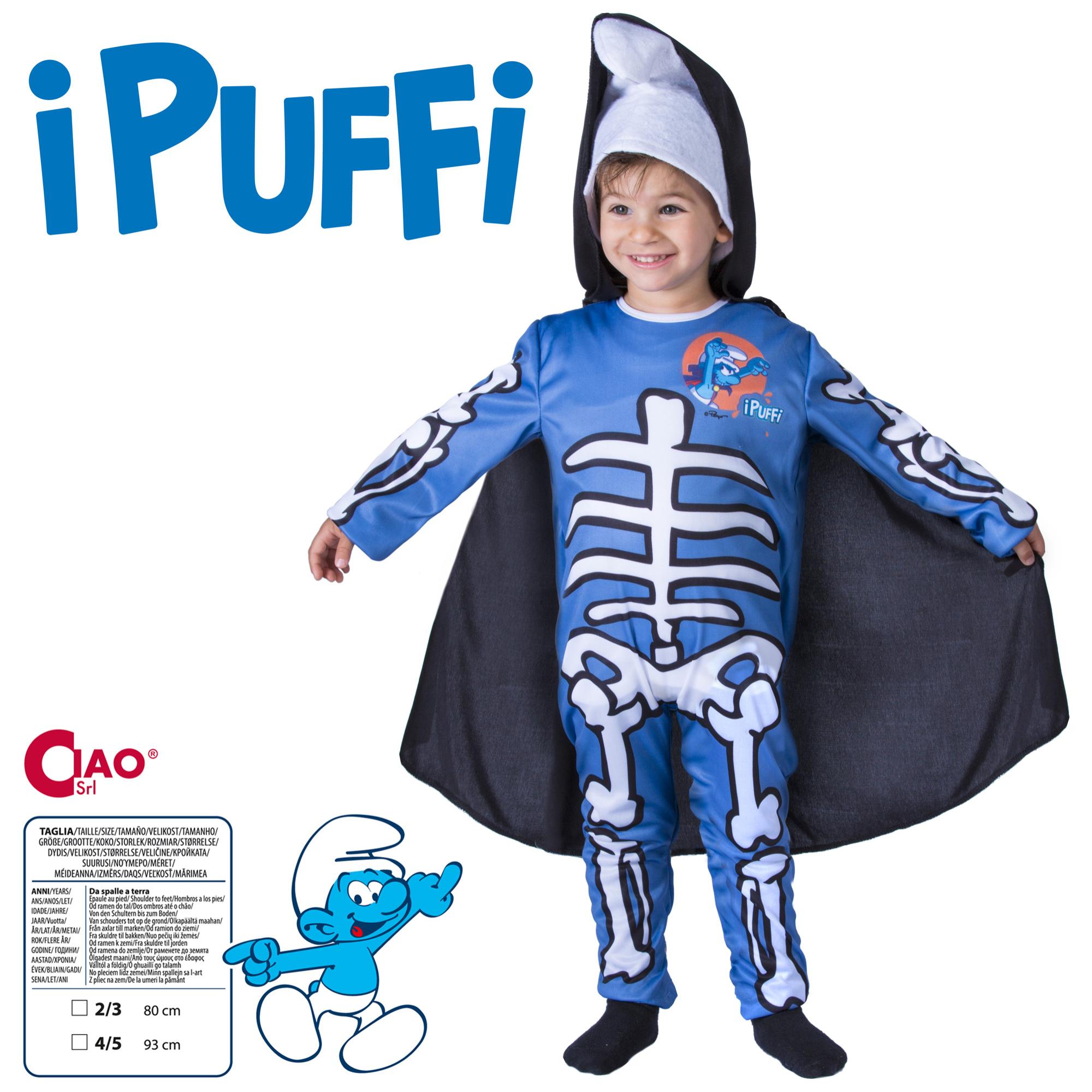 Puffo Scheletrino Halloween Special Edition Costume Originale Puffi Bambino