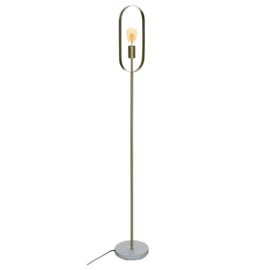 Lampadaire "Edi" doré - base effet marbre H155 cm