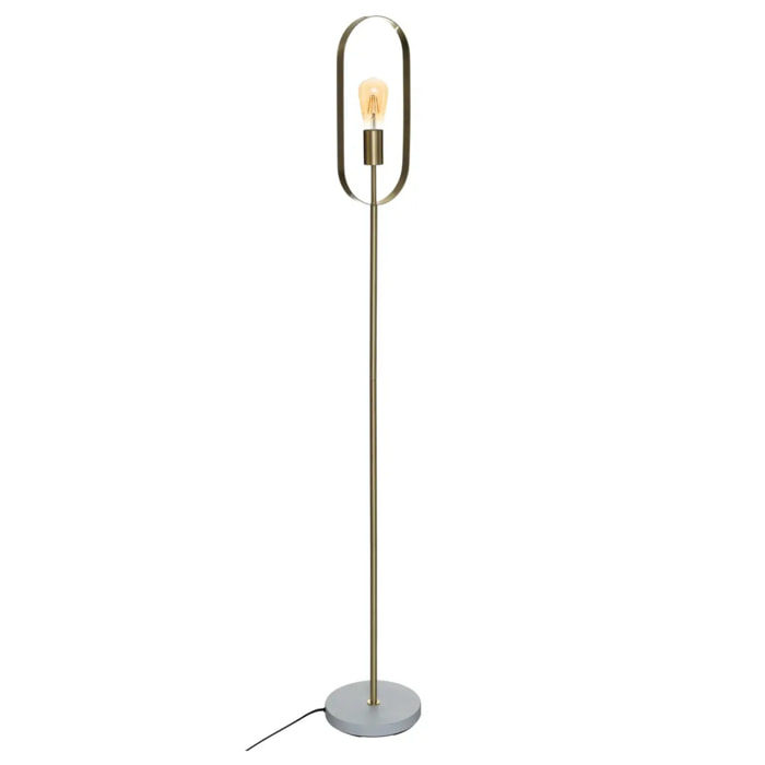 Lampadaire "Edi" doré - base effet marbre H155 cm