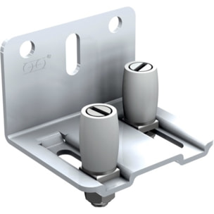 Guide réglable à 2 olives nylon sur platine acier zingué MANTION pour rail - Blanc 1125x18 - 1128A