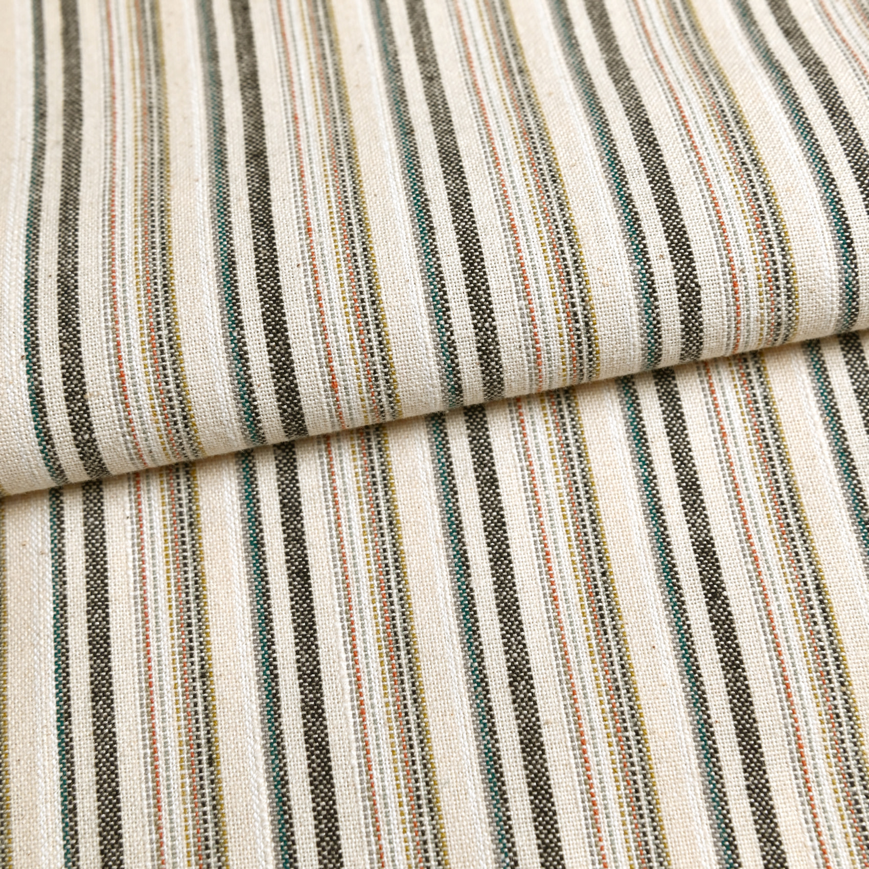 Torchon de cuisine rayures fines en coton - Ecru