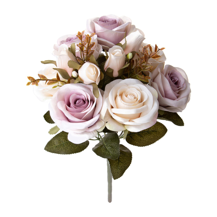 Bouquet Rose Anticato 39 Cm - Pezzi 4 - 18X39X18cm - Colore: Bianco - Bianchi Dino - Fiori Artificiali