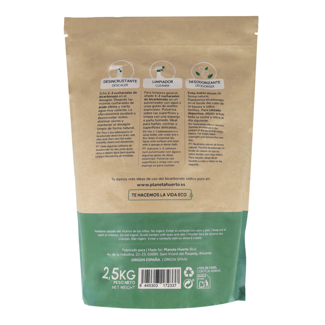 Bicarbonato sódico Planeta Huerto 2,5 Kg