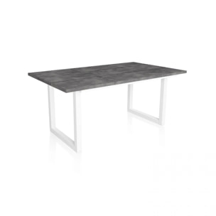 Mesa de comedor de estilo industrial en cementoy blanco 167x90 cm Altea Cemento Blanco