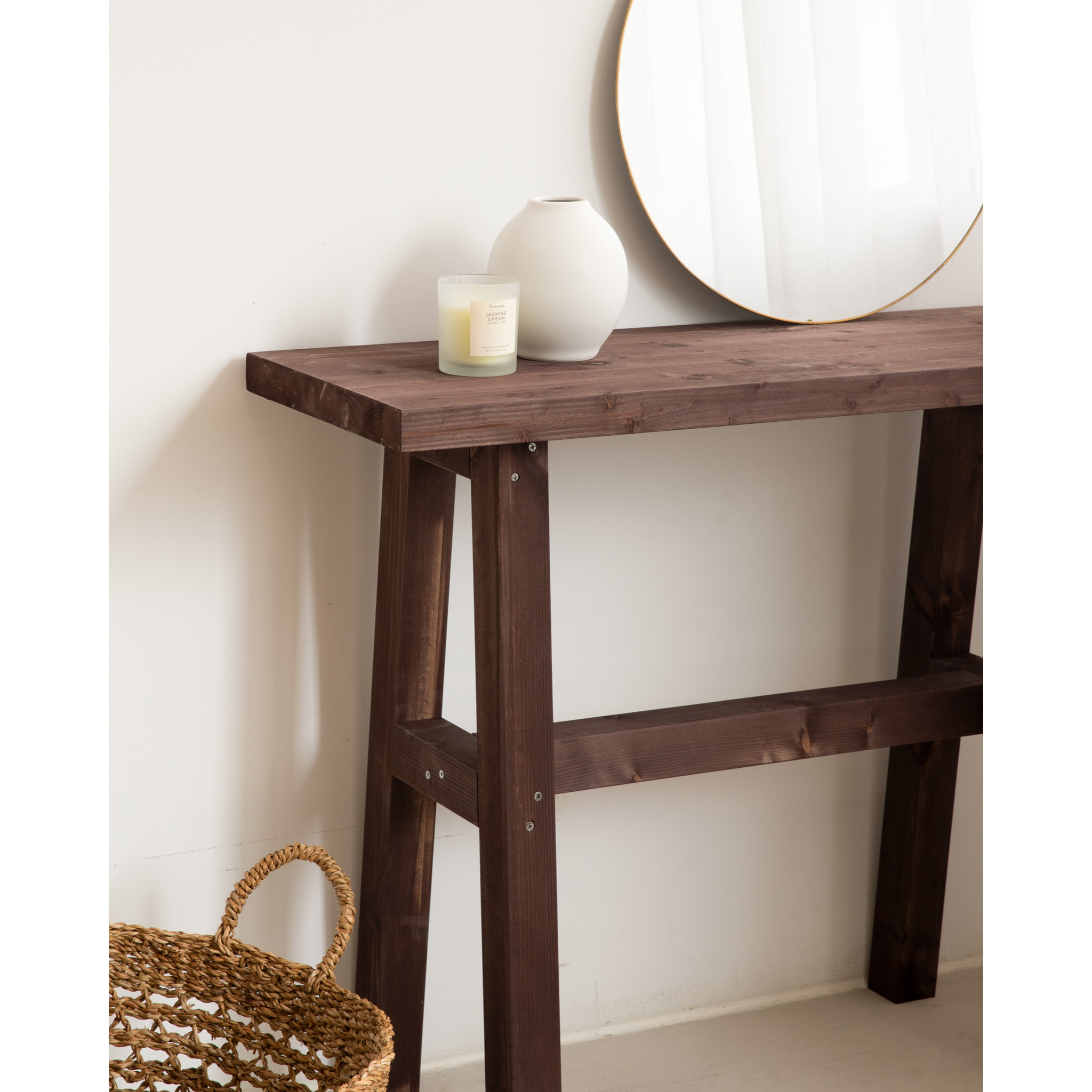 Console en bois massif en noyer de 100x80cm Hauteur: 80 Longueur: 100 Largeur: 35