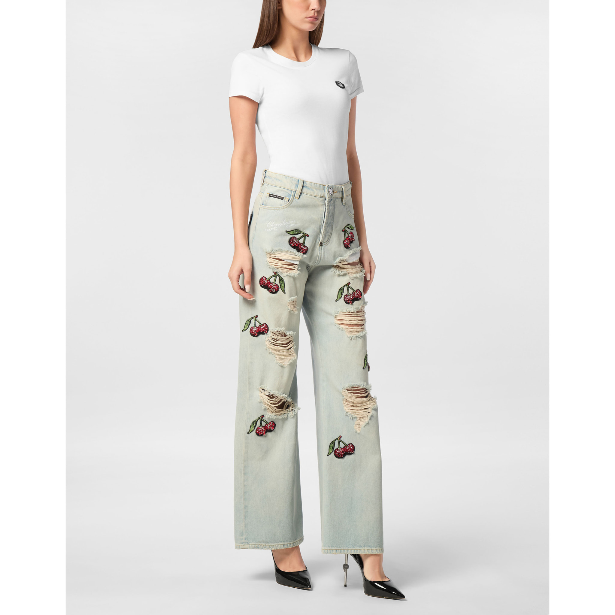 PHILIPP PLEIN Jeans Skater fit CHERRIES