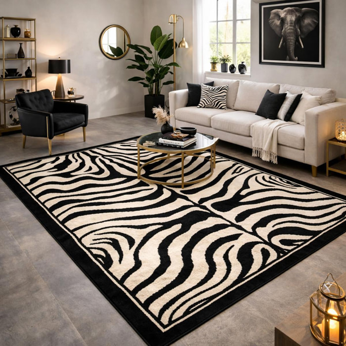 Tapis salon et chambre tissé motif animaux NOTE