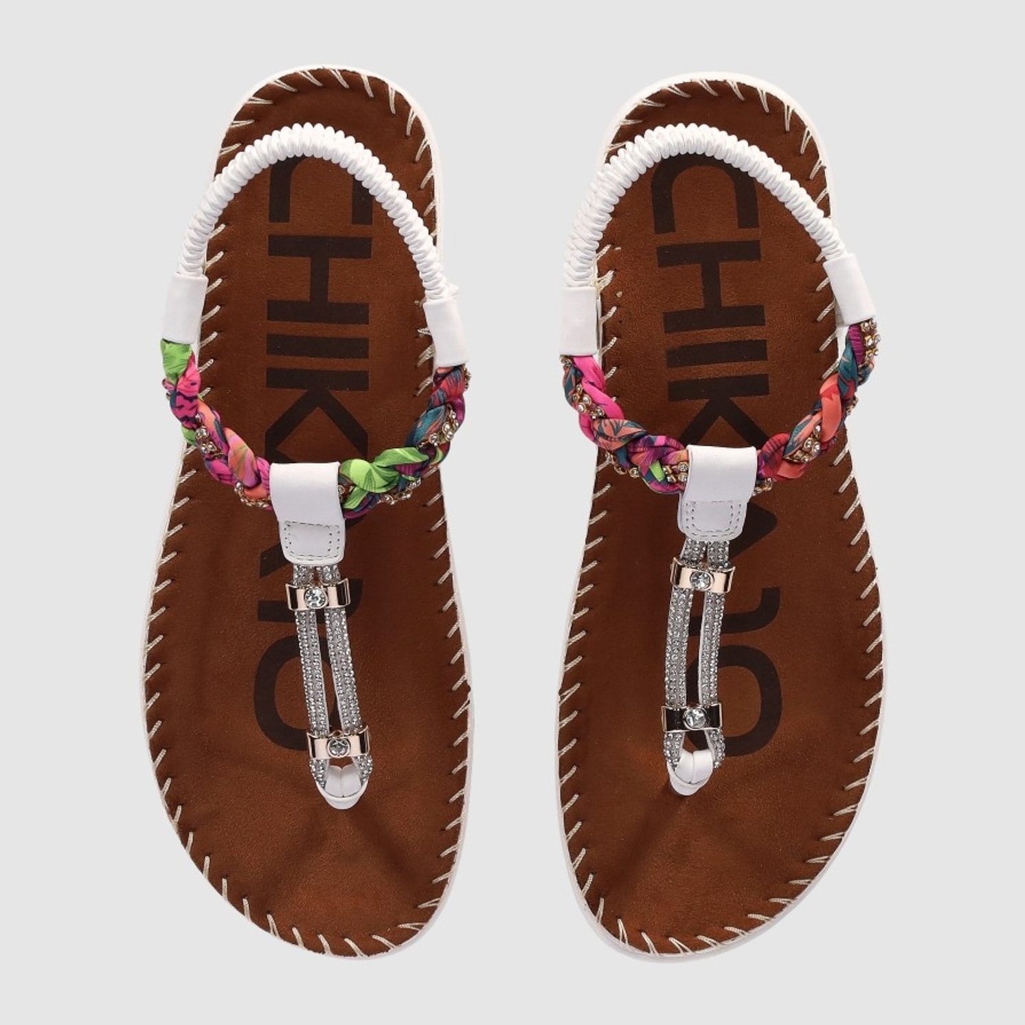 Sandalias - Blanco - Tacón: Bajo