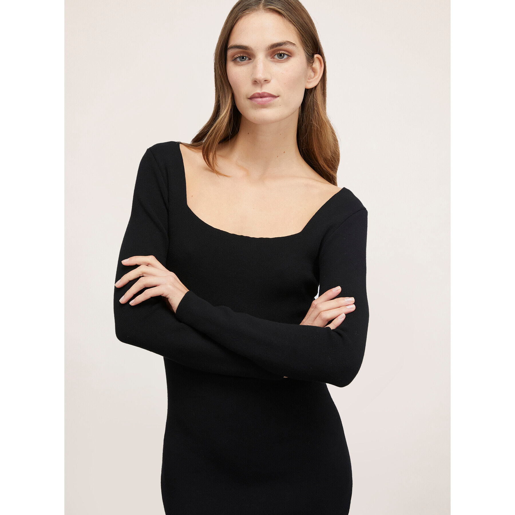 Motivi - Vestido tubo de punto viscosa confort - Negro