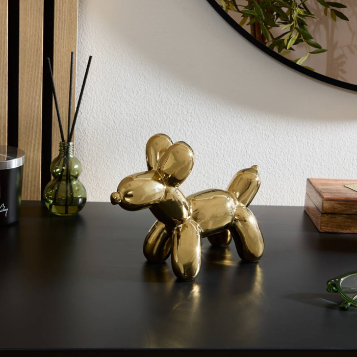 Statuette déco Theo chien pop art H13.5cm doré
