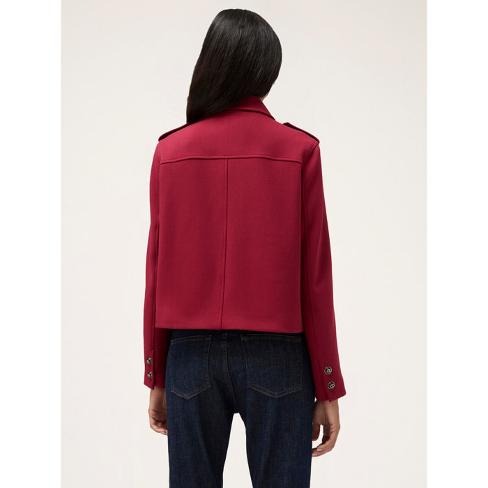 Motivi - Chaqueta de abotonadura sencilla con insignia - Rojo