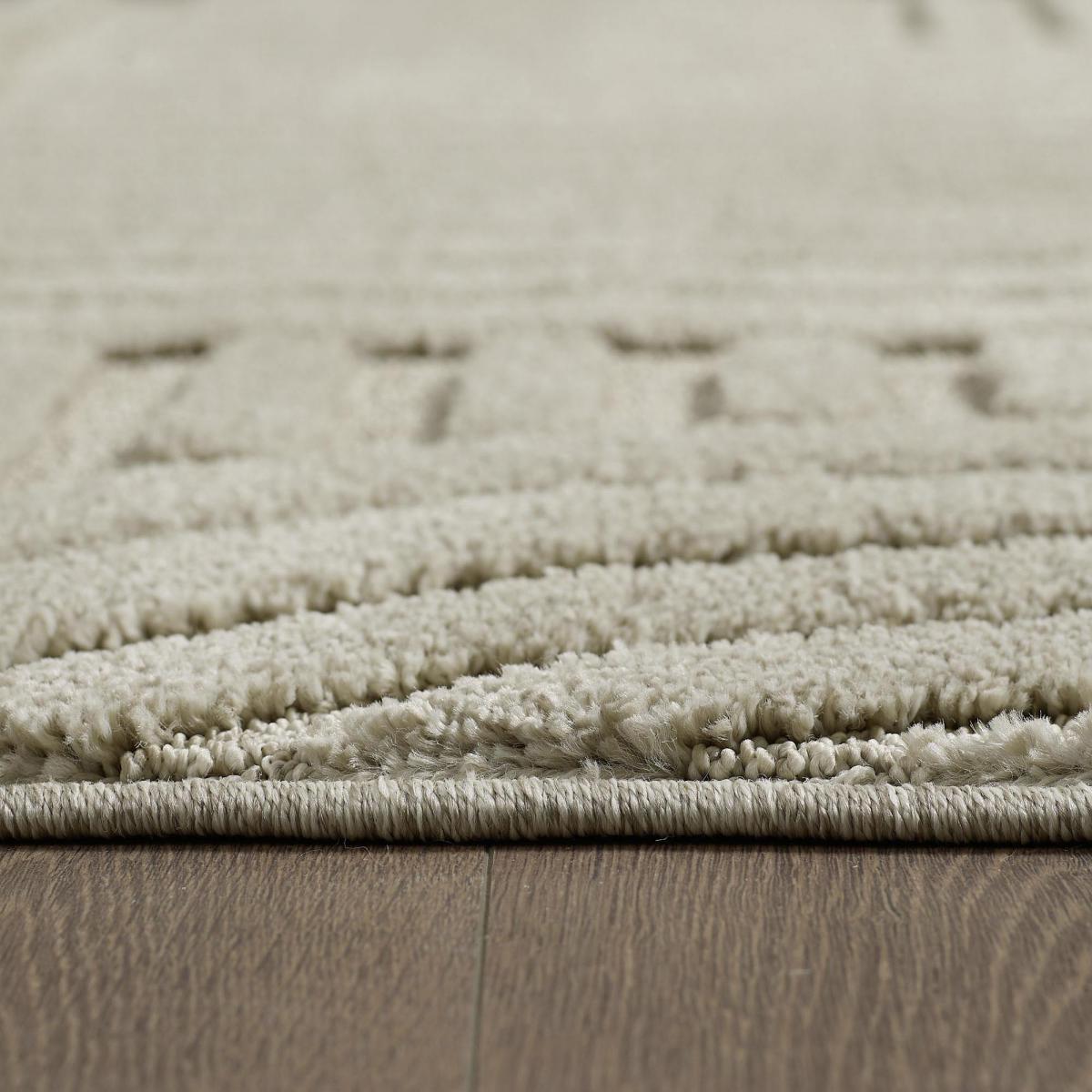 Tapis salon au motif géométrique en relief, moderne et élégant, MANON