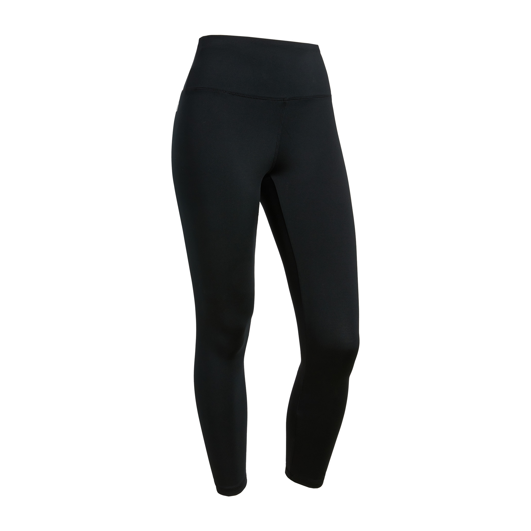 Leggings fitness 7/8 vita alta in tessuto tecnico nero