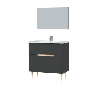 Mueble de baño Opera 80 Antracita - Roble