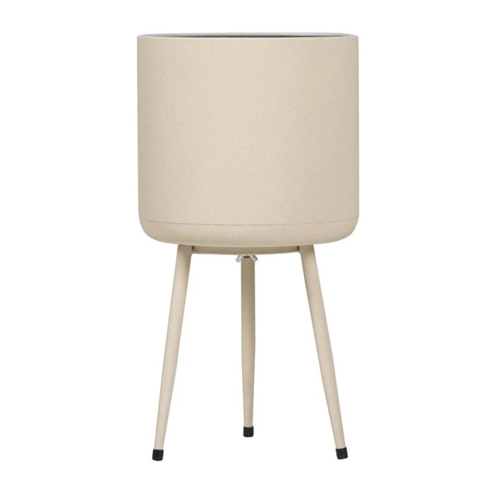 Plantero Metal Beige 25x25x47 Cm