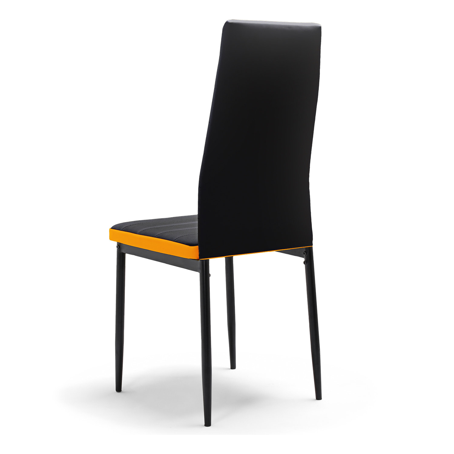 ATENE - Set di 6 sedie in letherette nero