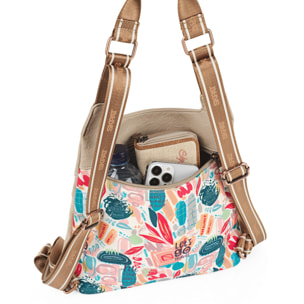 Bolso Mochila Mujer Skpat Arezzo Beige