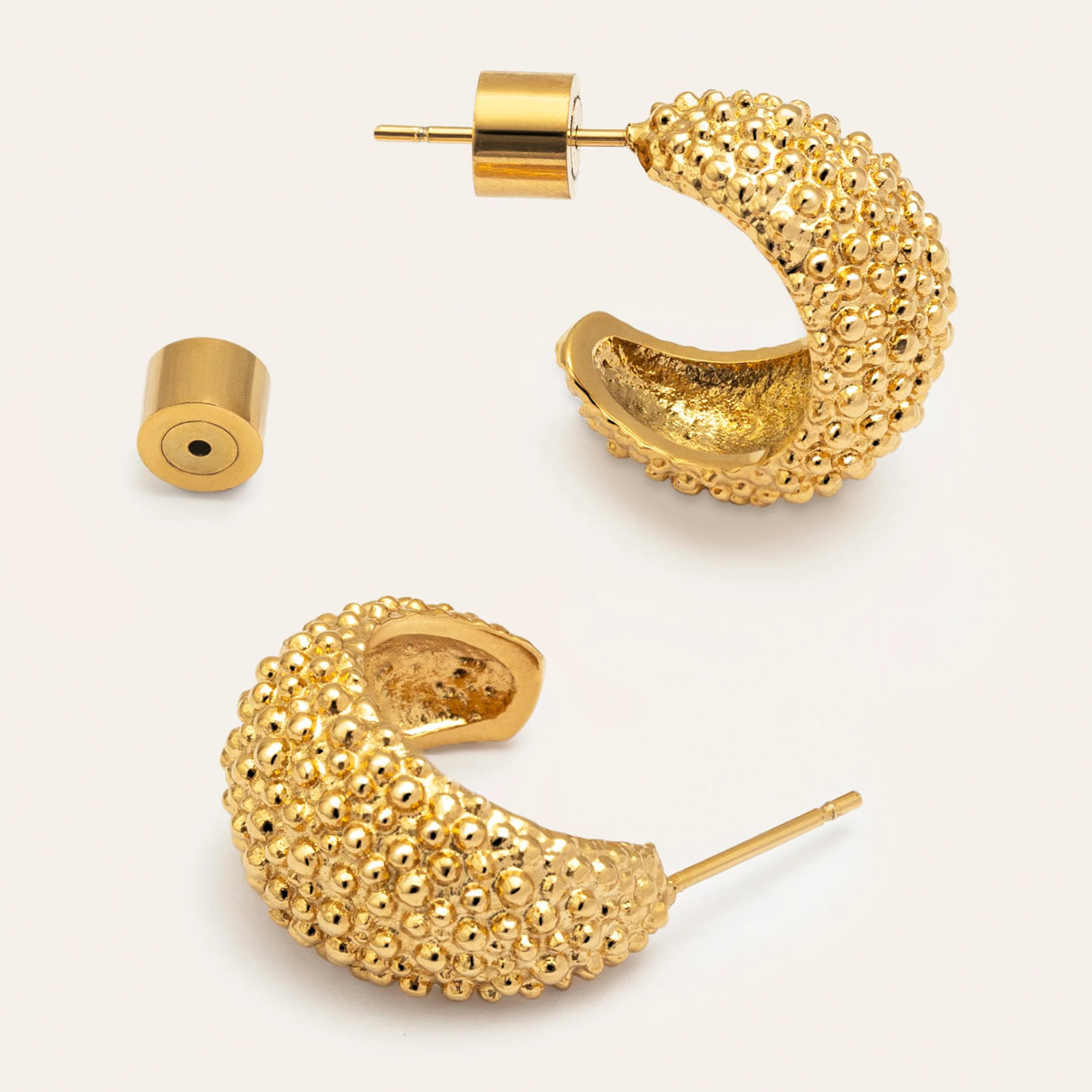 Pendientes Aro Antique Acero Baño Oro