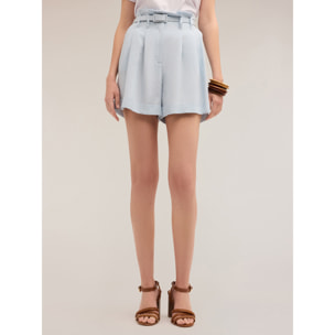 Motivi - Shorts fluido con pliegues - Light - blue