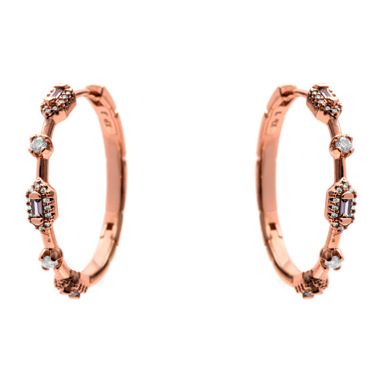 Pendientes Shauo acabado oro rosa 18k