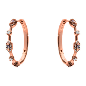 Pendientes Shauo acabado oro rosa 18k