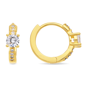 Pendientes de Circonita Brillante acabado en oro amarillo de 18k