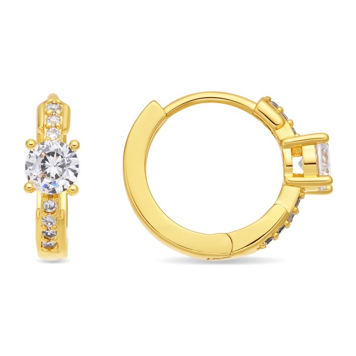 Pendientes de Circonita Brillante acabado en oro amarillo de 18k