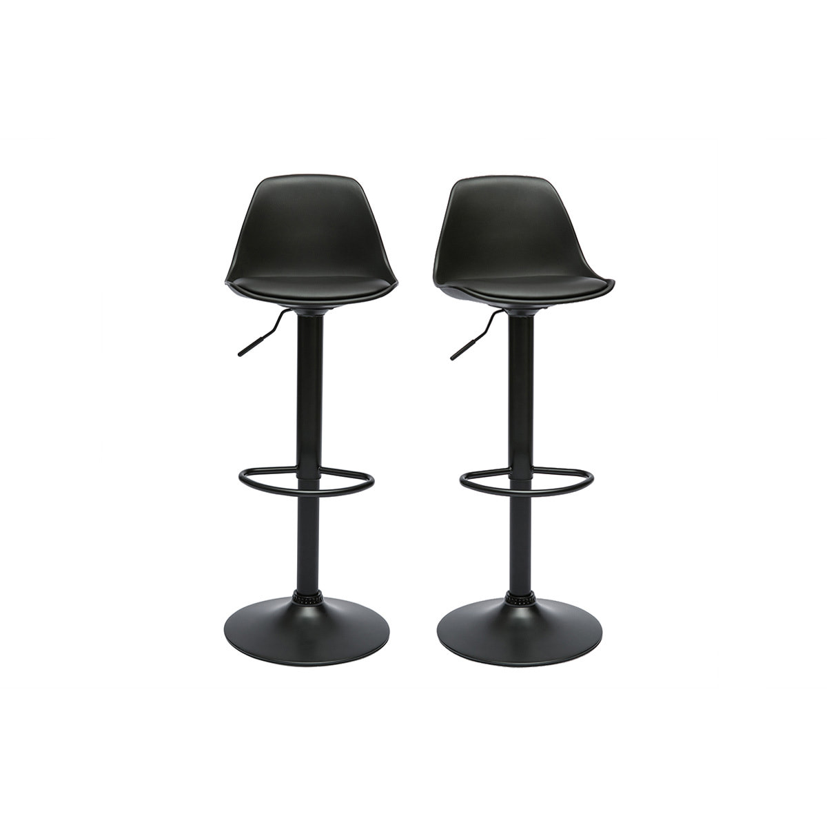 Tabourets de bar design noirs (lot de 2) STEEVY