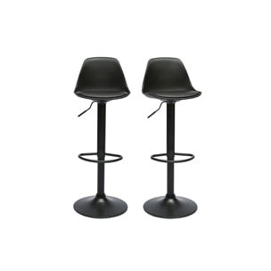 Tabourets de bar design noirs (lot de 2) STEEVY