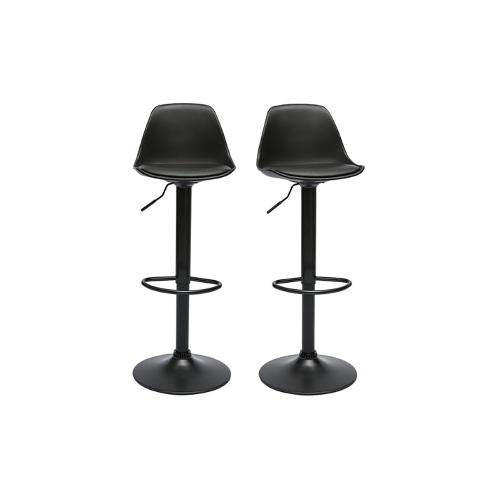 Tabourets de bar design noirs (lot de 2) STEEVY